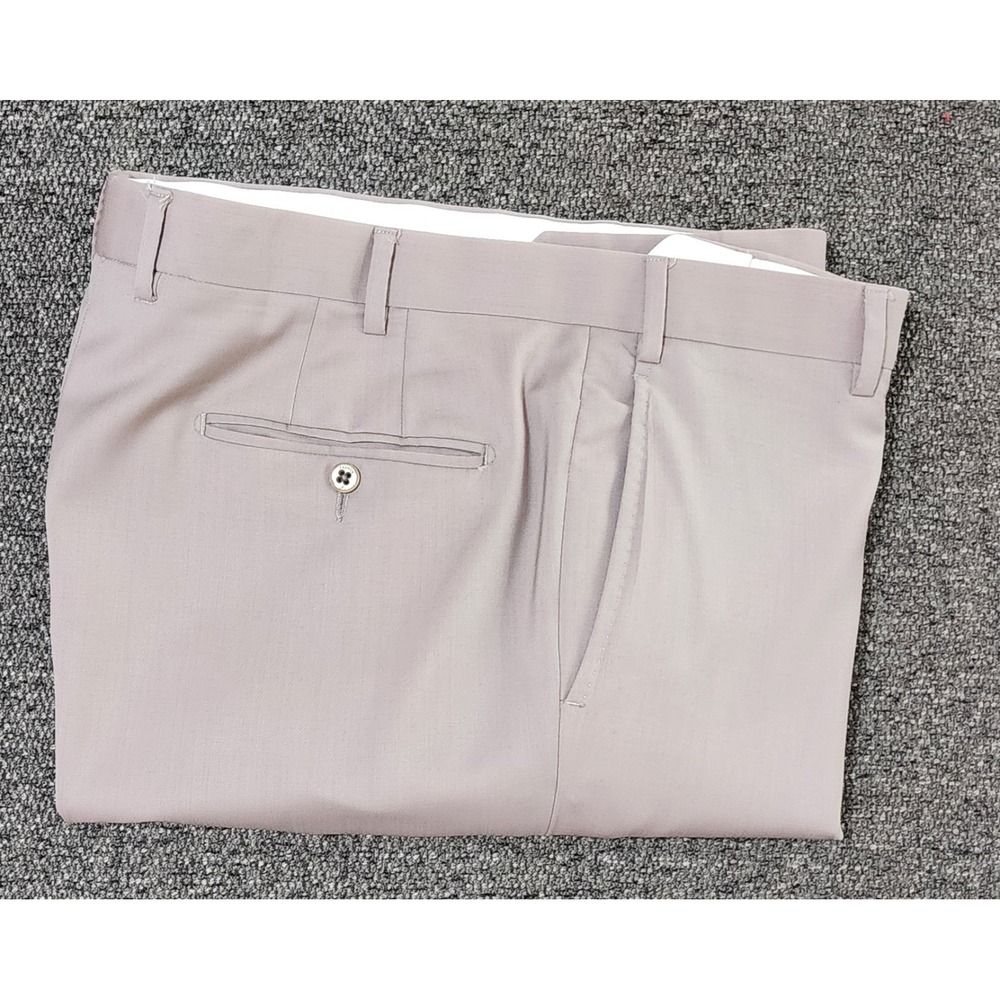 Zanella Men's Brown Wool Flat Front Dress Pants Size 38 X 31